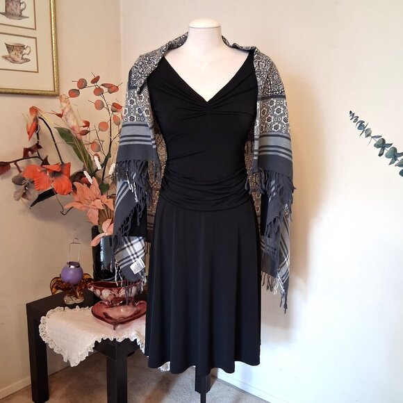 VTG NEW sandwich 100% Cotton Large Square Classic Luxury Olive Green White Scarf - Picture 6 of 9